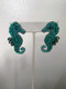  Turquoise Sequin Seahorse Earring - Sample Sale -  Final Sale 