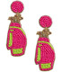 Lisi Lerch Pink and Gold Golf Earrings 