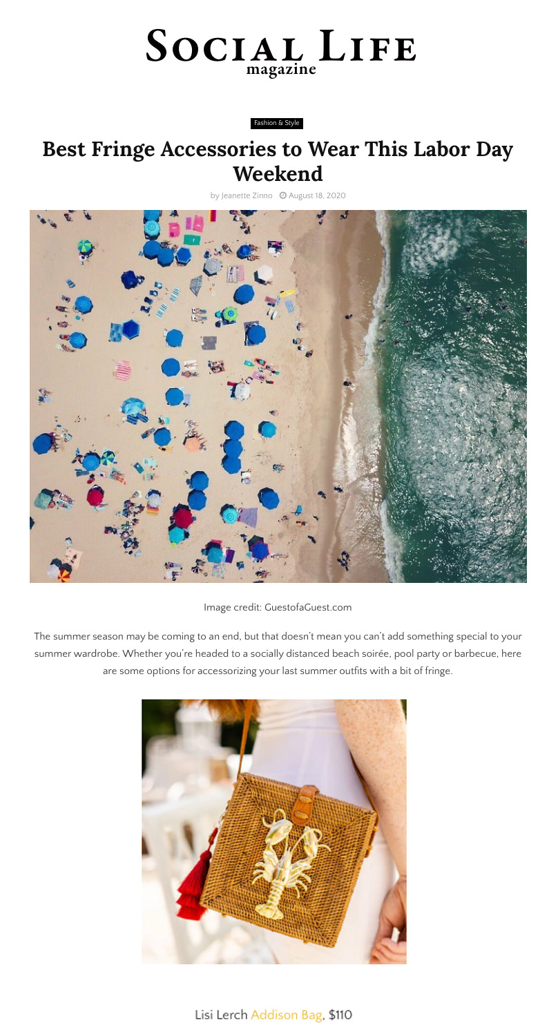 screenshot of social life magazine blog post featuring Lisi Lerch jewelry