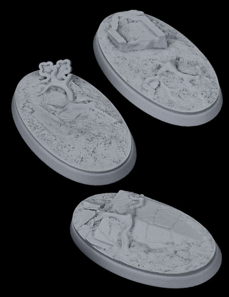 GreenStrawberry WG002-22-24 - 3x Zombie Graveyards Bases - oval 60mm