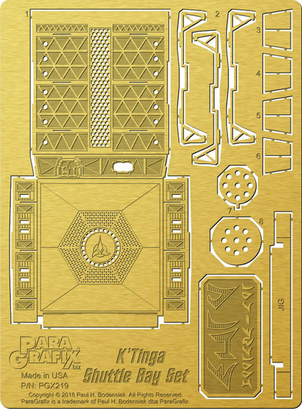 Paragrafix PGX219 - 1/350 K'Tinga Shuttle Bay Photoetch Set For POL950