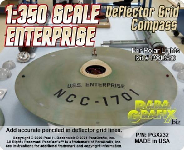 Paragrafix PGX232 - 1/350 TOS Enterprise Primary Hull Deflector Grid Compass For POL880