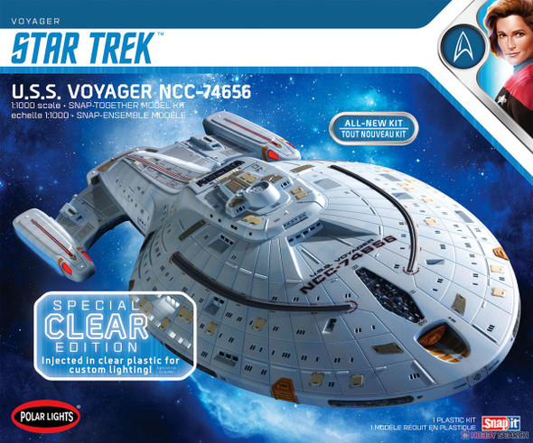 Polar Lights POL992 - 1/1000 NEW: Star Trek USS Voyager (Clear Plastic Version) Model Kit