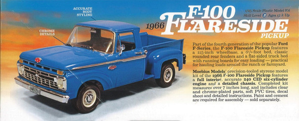 Moebius MMK1232 - 1/25 1966 Ford F-100 Flareside Pickup Model Kit