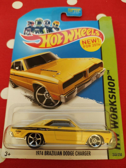 Hot Wheels HW Workshop 1974 Brazilian Dodge Charger - Yellow 240/250