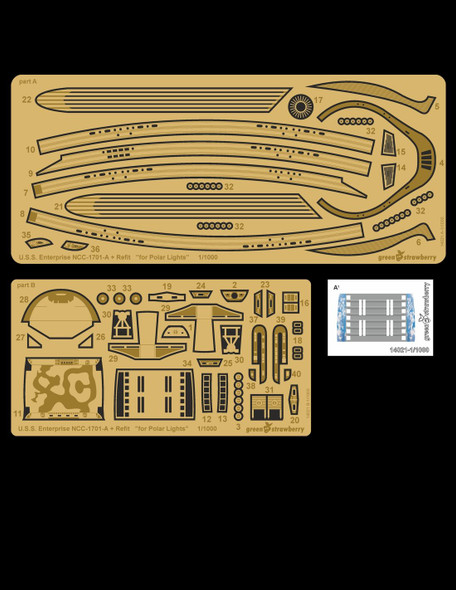 Green Strawberry 14021-1/1000 - U.S.S. Enterprise NCC-1701-A (Refit) Photoetch Set