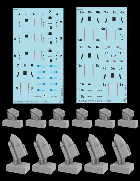 Green Strawberry 18823 - 1/350 11x Shuttles TYPE 6 & 15 Resin Kit