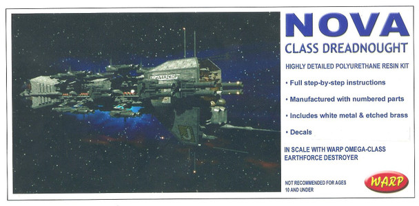 Warp Models WARP-51 - Babylon 5 Nova Class Dreadnaught (3 name Decals) Resin Kit