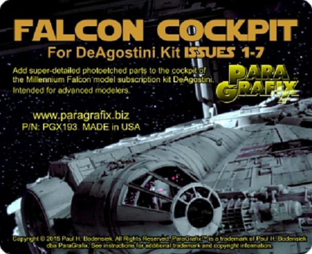 Paragrafix PGX193 - 1/43 DeAgostini Falcon Cockpit Photoetch Set