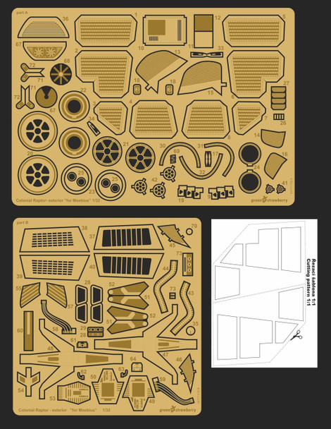 Green Strawberry 04117-1/32 Colonial Raptor – Exterior Photoetch Set