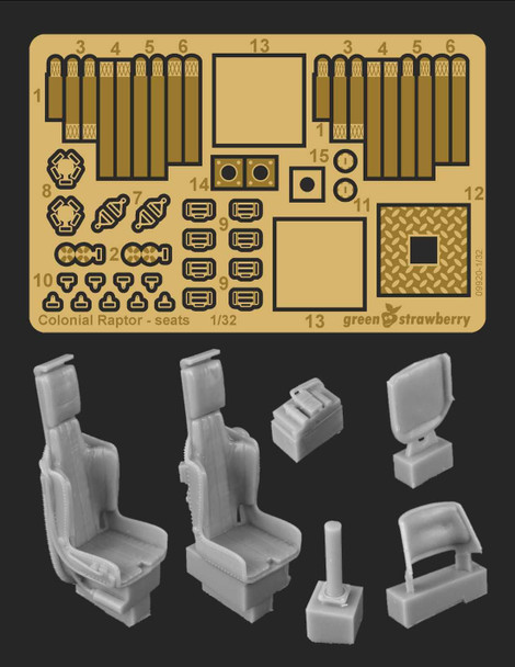 Green Strawberry 09920-1/32 Colonial Raptor - seats Photoetch & Resin Set