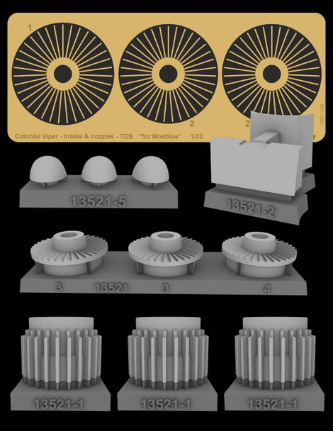 Green Strawberry 13521-1/32 - Colonial Viper - Intake & nozzles - TOS Resin & Photoetch Set