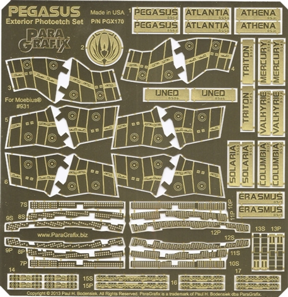 Paragrafix PGX170 - 1/4105 Battlestar Pegasus Exterior Photoetch Set