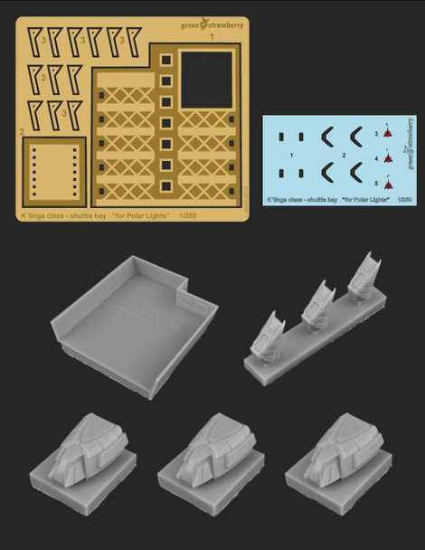 Green Strawberry 09820-1/350 - I.K.S. Amar - K´tinga class - shuttle bay Resin & Photoetch Set