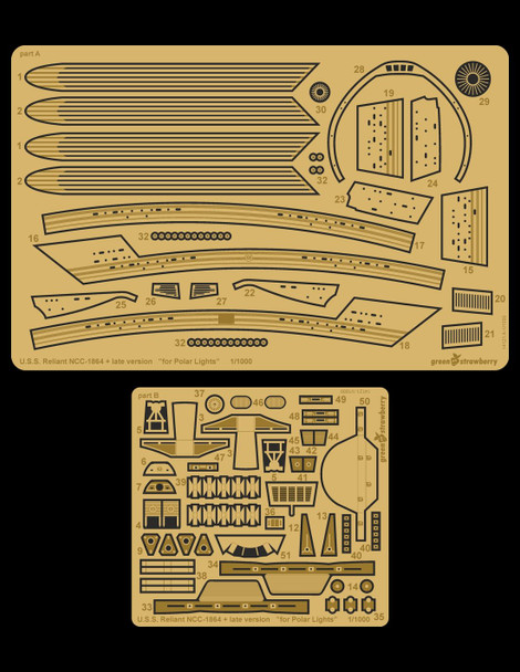 Green Strawberry 14121-1/1000 - U.S.S. Reliant NCC-1864 + late vesion Photoetch Set