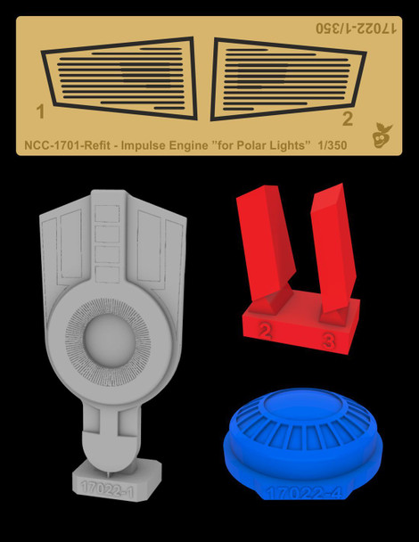 Green Strawberry 17022-1/350 Constitution class (refit) - Impulse engine Resin & Photoetch Set