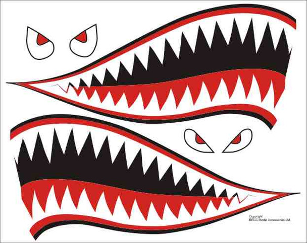 BECC SHARKS01 - Sharks Teeth & Eyes Vinyl detailing sheet