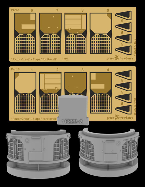 Green Strawberry 16222- 1/72 "Razor Crest" - Flaps Resin & Photoetch Set