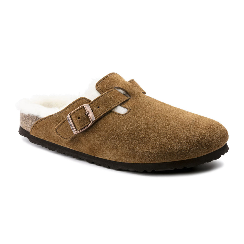 Birkenstock Women's Boston Shearling: Mink/ Natural Birkenstock Women's Boston Shearling: Mink/ Natural