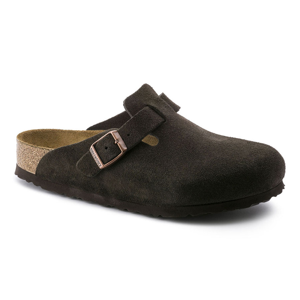 Birkenstock Men's Boston Suede (Soft Footbed): Mocha Birkenstock Men's Boston Suede (Soft Footbed): Mocha