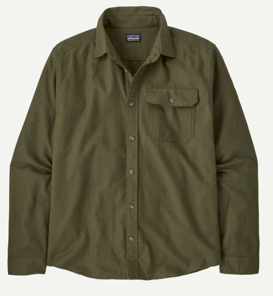 Patagonia Men's Lightweight Fjord Flannel Shirt: Basin Green