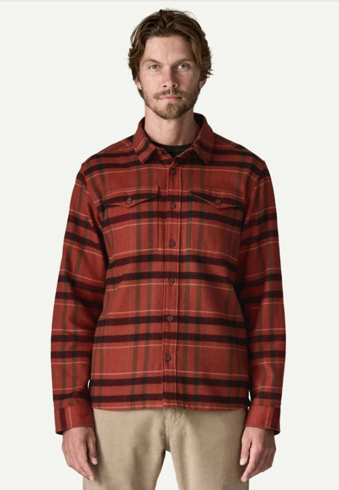 Patagonia Men's Mid-Weight Long Sleeve Fjord Flannel: Adventurer: KDVA Dried Vanilla