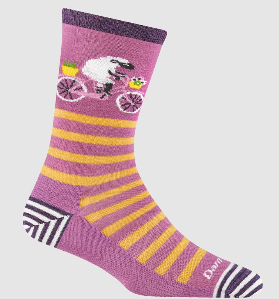 Darn Tough Women's 6037 Animal Haus Crew: Lilac Darn Tough Women's 6037 Animal Haus Crew: Lilac