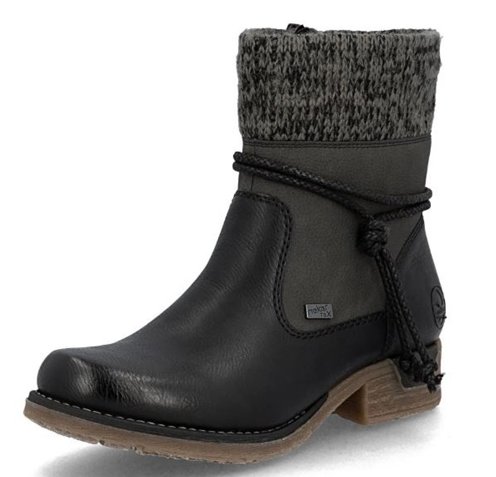 Rieker Women's 79688 Tassel Boot: Schwartz