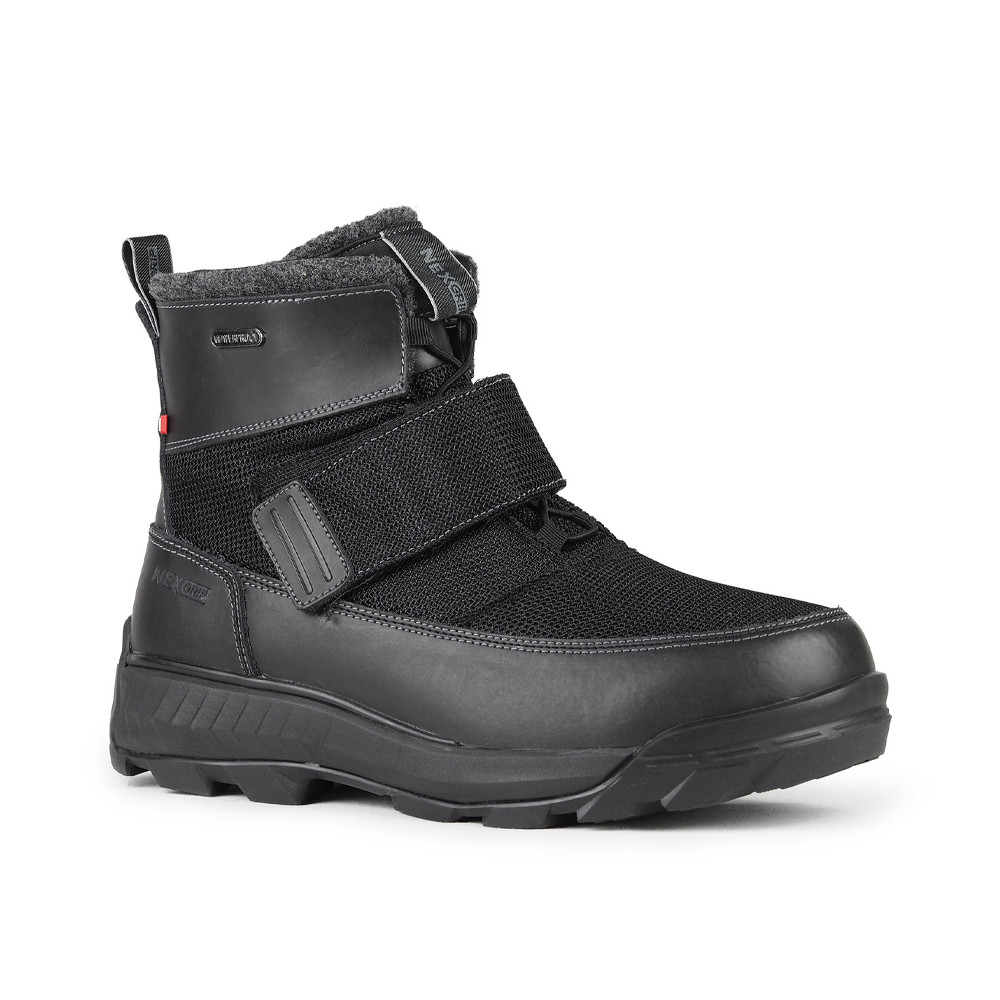 NexGrip Badland 4E Extra Wide Leather Waterproof Mens Snow Boot with Retractable Ice Cleats NEXX