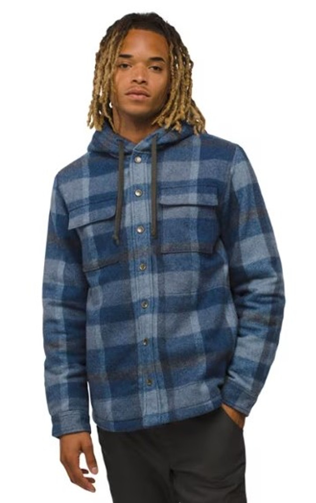 Prana Men's Asgard Hooded Flannel: Nautical Prana Men's Asgard Hooded Flannel: Nautical