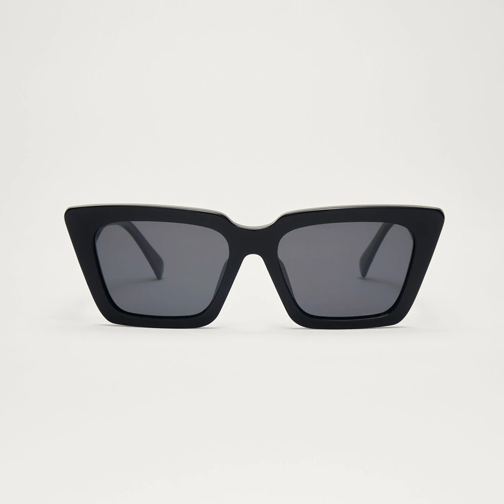 Z Supply Feel Good Sunglasses: Polished Black Grey Z Supply Feel Good Sunglasses: Polished Black Grey