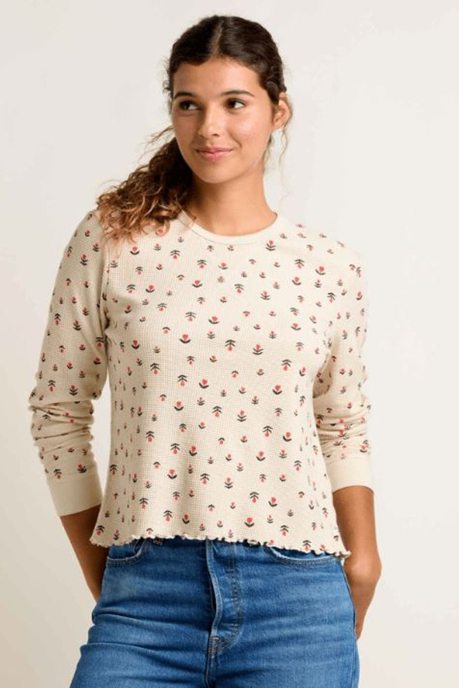 Toad & Co Foothill Pointelle LS Crew_Tulip Print