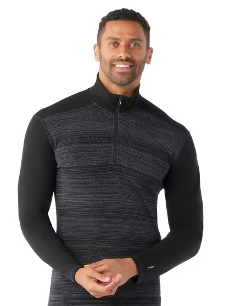 Smartwool Men's Base Layer 1/4 Zip: Black Color Shift Smartwool Men's Base Layer 1/4 Zip: Black Color Shift