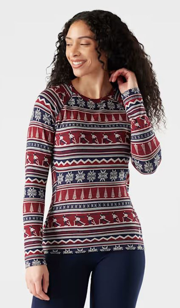 Smartwool Women's Base Layer Crew: Currant Alpine Apres