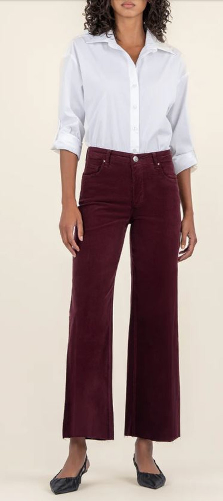 Kut Women's Meg Hi-Rise Wide Leg Pant: Dark Plum