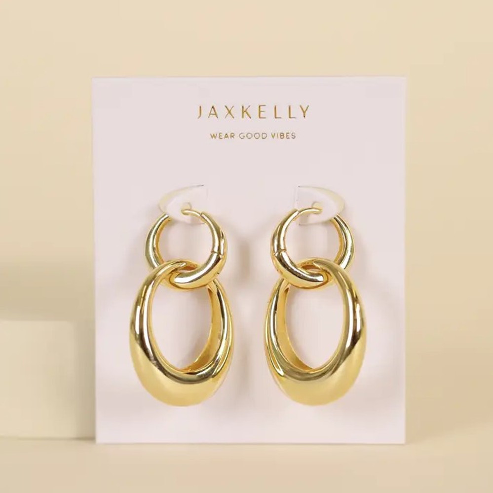 JAX K GOLD HOOP COUPLED EARRING