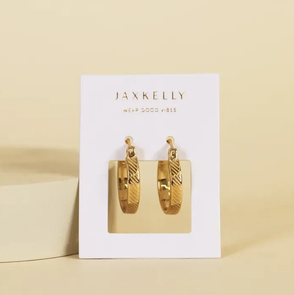 Jax Kelly Gold Hoop Textured Earrings Jax Kelly Gold Hoop Textured Earrings
