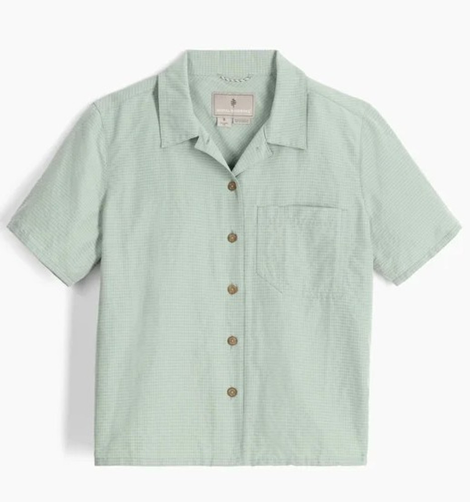 Royal Robbins Women's Desert Pucker SS Shirt: Sage Leaf