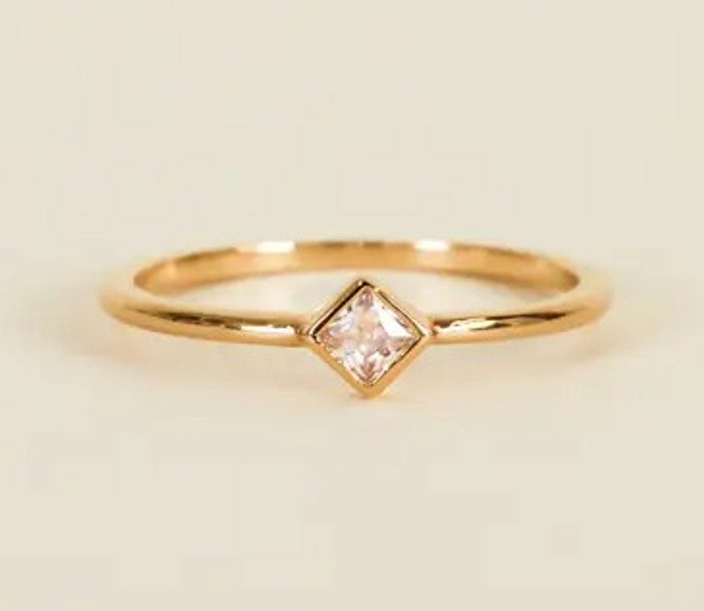 Jax Kelly 18K Gold Plated CZ Diamond Stud Ring Jax Kelly 18K Gold Plated CZ Diamond Stud Ring