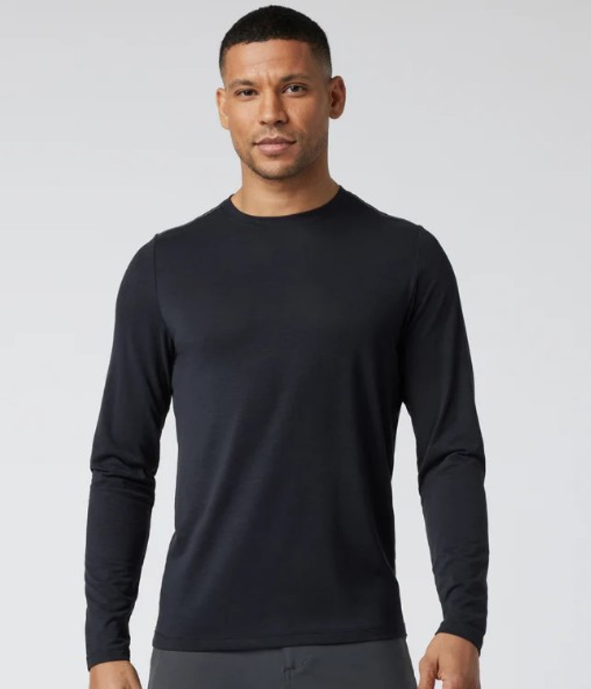 Vuori Men's LS Current Tech Tee: Black Vuori Men's LS Current Tech Tee: Black