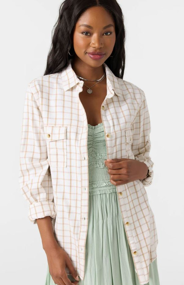 O'Neill Women's Brooks Flannel Shirt: Winter White