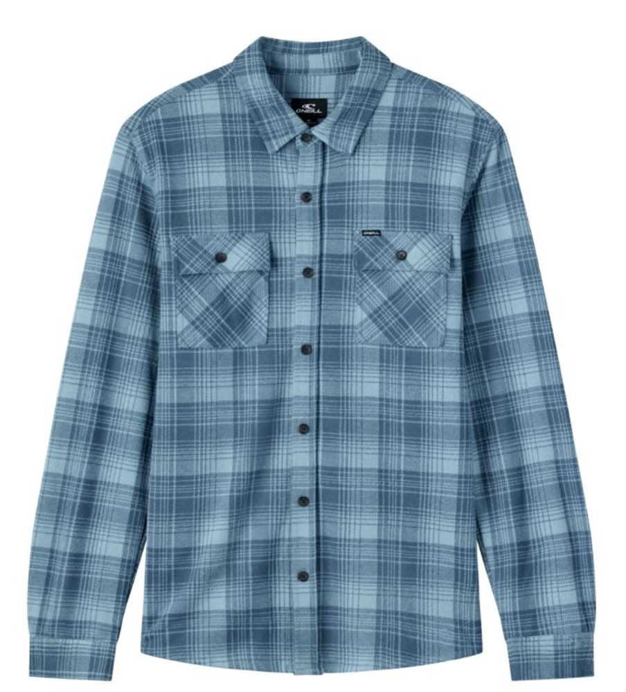 O'Neill Men's Sutton Knit Plaid LS Shirt: Citadel