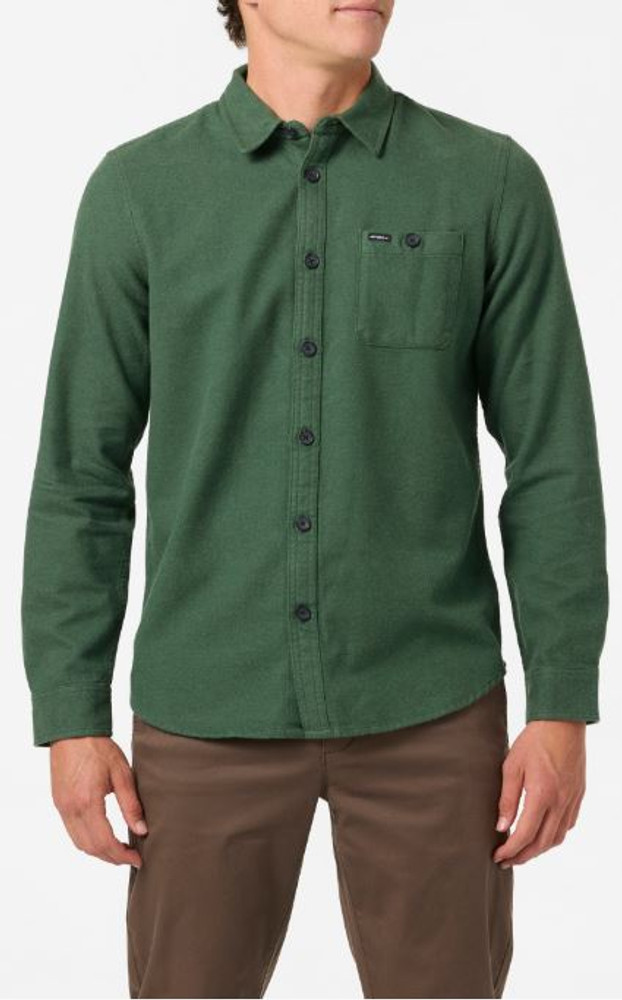 O'Neill M Regent Solid Flannel LS Shirt: Cilantro