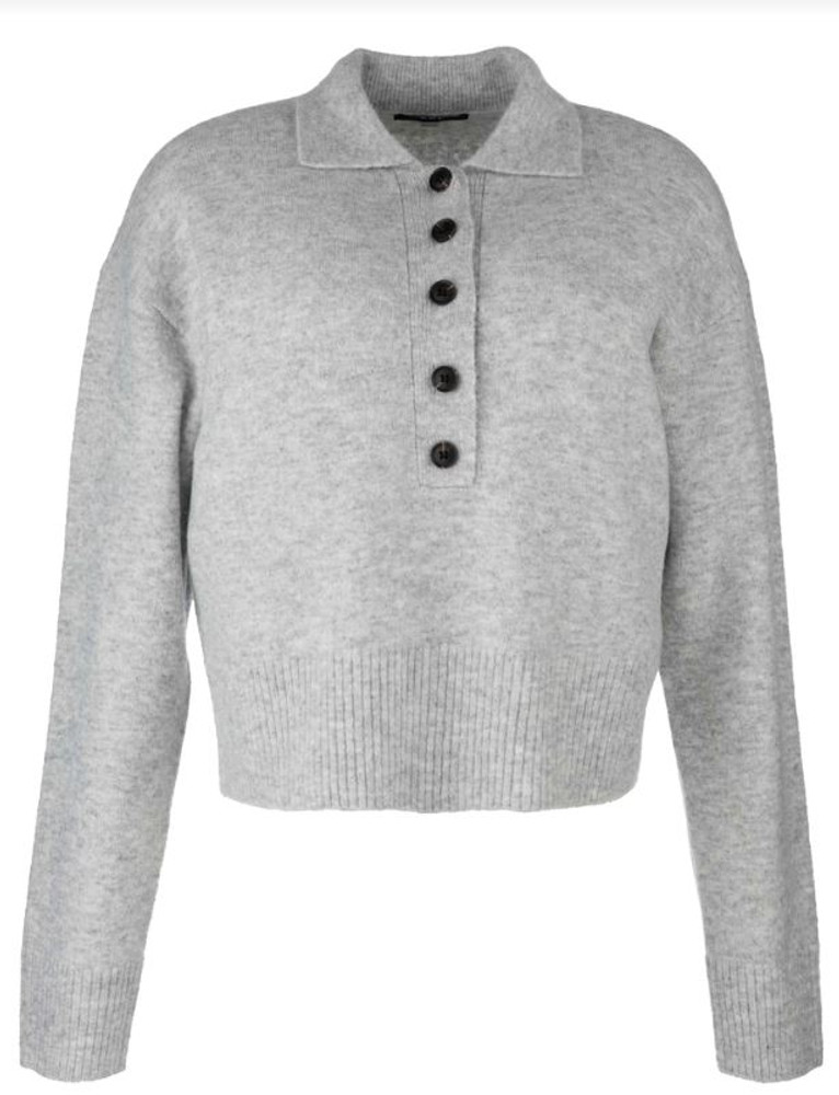 Kut Women's Lilia Button Long Sleeve Sweater: Heather Grey