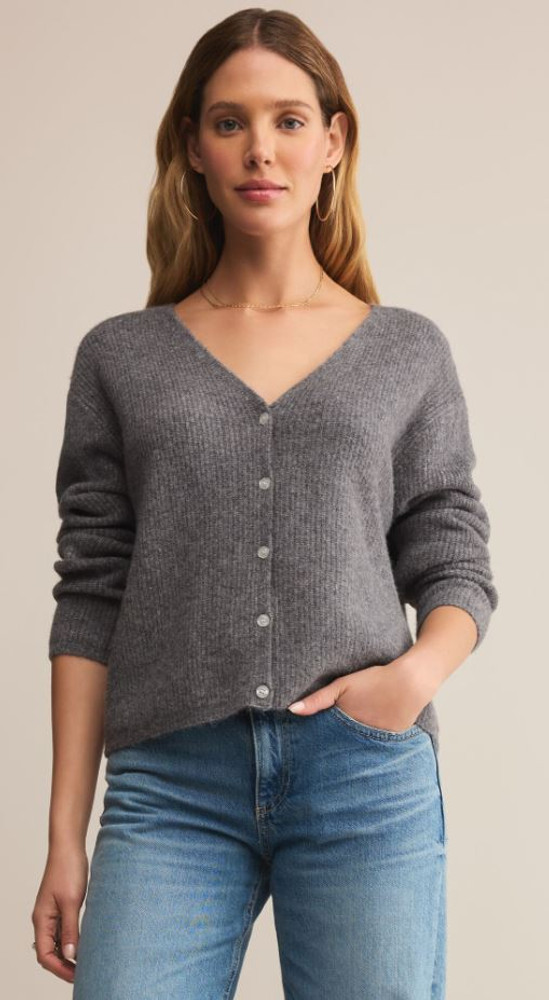 Z Supply Emile Cardigan: Classic Heather Grey