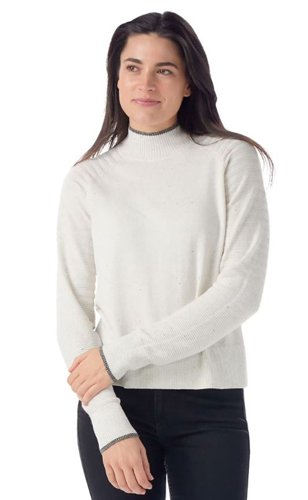 Smartwool Women's Edgewood Mock Neck Sweater: Natural Donegal