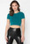 C'est Moi Bamboo Short Sleeve Crop Top: Emerald