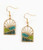 Altiplano Sunrise Brass & Bead Earrings: Green