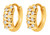 CAI Cluster Stone Huggie Earrings: Gold