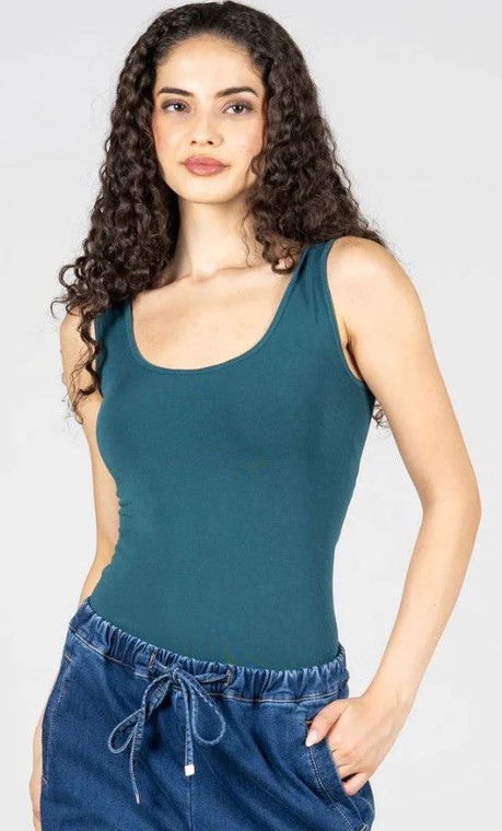 C'est Moi Bamboo Short Tank: Deep Teal